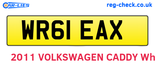WR61EAX are the vehicle registration plates.