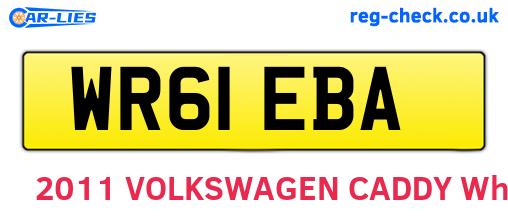 WR61EBA are the vehicle registration plates.