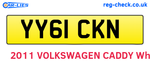 YY61CKN are the vehicle registration plates.