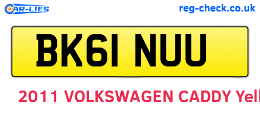 BK61NUU are the vehicle registration plates.