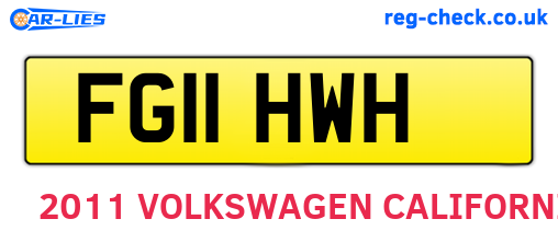 FG11HWH are the vehicle registration plates.