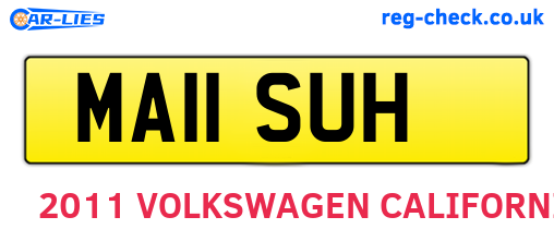 MA11SUH are the vehicle registration plates.