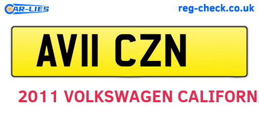 AV11CZN are the vehicle registration plates.
