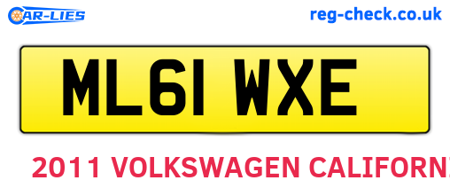 ML61WXE are the vehicle registration plates.