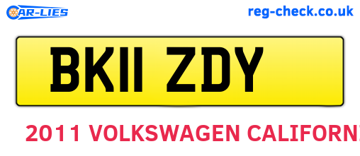 BK11ZDY are the vehicle registration plates.