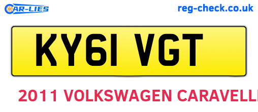 KY61VGT are the vehicle registration plates.
