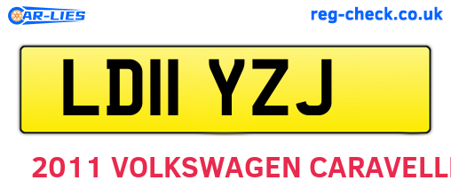 LD11YZJ are the vehicle registration plates.