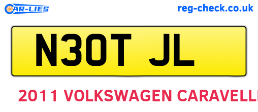 N30TJL are the vehicle registration plates.