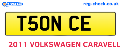 T50NCE are the vehicle registration plates.