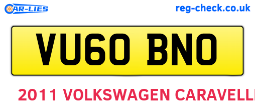 VU60BNO are the vehicle registration plates.