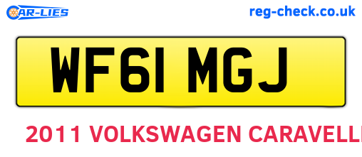 WF61MGJ are the vehicle registration plates.