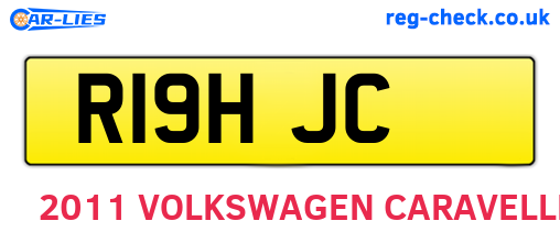 R19HJC are the vehicle registration plates.