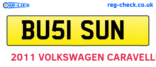 BU51SUN are the vehicle registration plates.