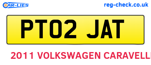 PT02JAT are the vehicle registration plates.