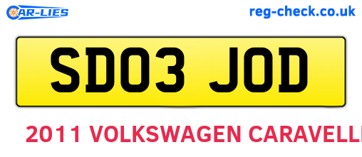 SD03JOD are the vehicle registration plates.