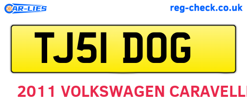 TJ51DOG are the vehicle registration plates.