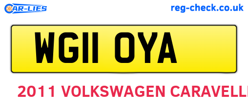WG11OYA are the vehicle registration plates.