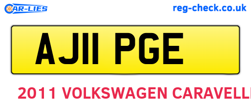AJ11PGE are the vehicle registration plates.