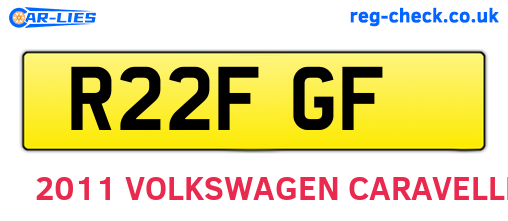 R22FGF are the vehicle registration plates.