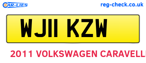 WJ11KZW are the vehicle registration plates.
