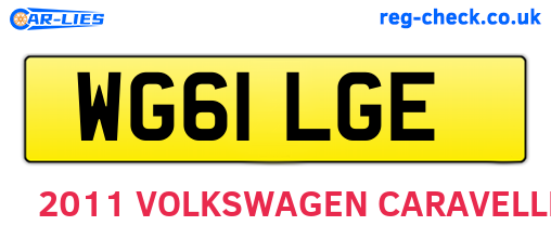 WG61LGE are the vehicle registration plates.
