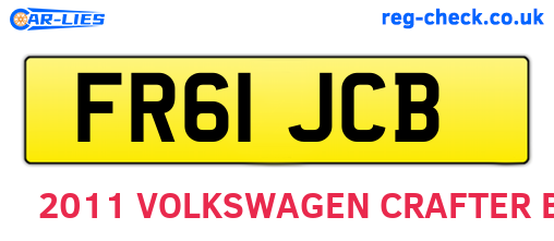 FR61JCB are the vehicle registration plates.