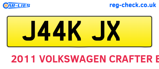 J44KJX are the vehicle registration plates.