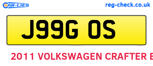 J99GOS are the vehicle registration plates.
