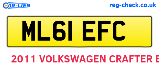 ML61EFC are the vehicle registration plates.