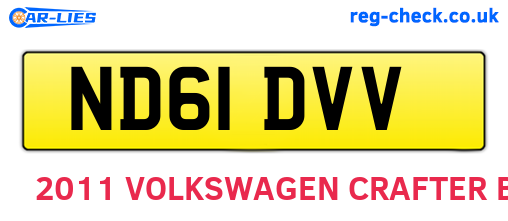 ND61DVV are the vehicle registration plates.