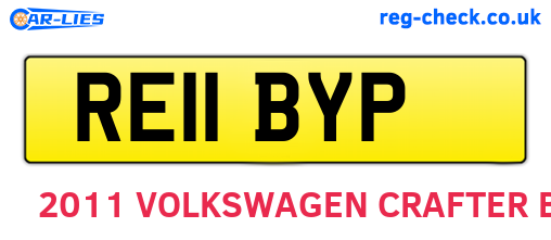 RE11BYP are the vehicle registration plates.