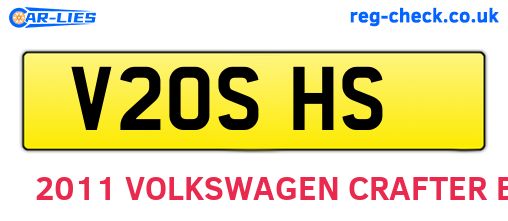 V20SHS are the vehicle registration plates.