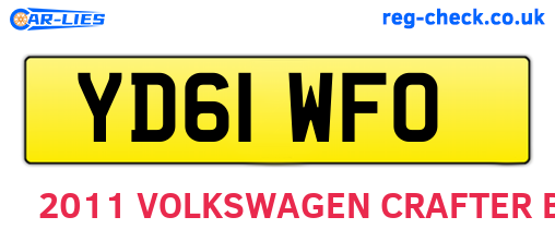 YD61WFO are the vehicle registration plates.