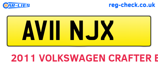 AV11NJX are the vehicle registration plates.