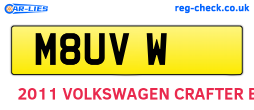 M8UVW are the vehicle registration plates.