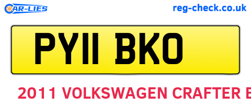 PY11BKO are the vehicle registration plates.