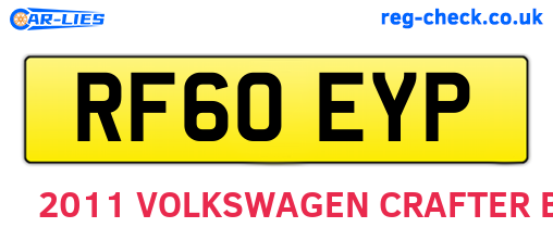 RF60EYP are the vehicle registration plates.