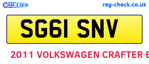 SG61SNV are the vehicle registration plates.