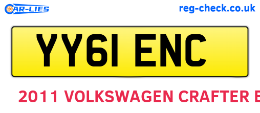 YY61ENC are the vehicle registration plates.