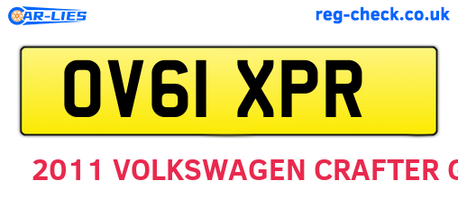 OV61XPR are the vehicle registration plates.