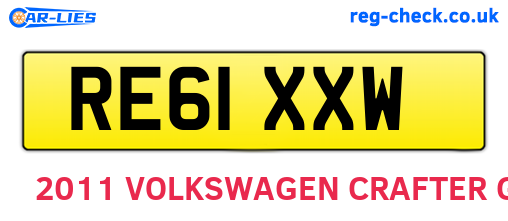 RE61XXW are the vehicle registration plates.