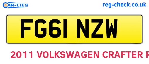FG61NZW are the vehicle registration plates.