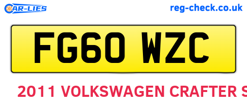 FG60WZC are the vehicle registration plates.
