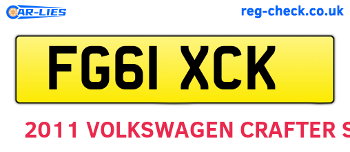 FG61XCK are the vehicle registration plates.