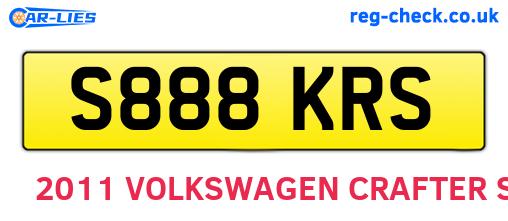 S888KRS are the vehicle registration plates.