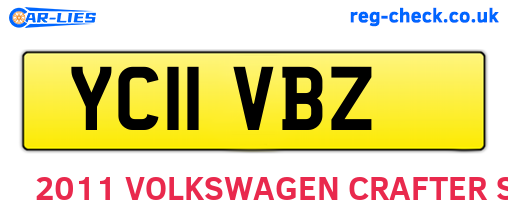 YC11VBZ are the vehicle registration plates.