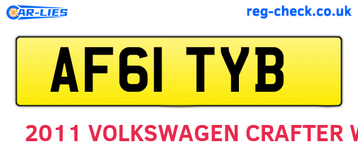 AF61TYB are the vehicle registration plates.