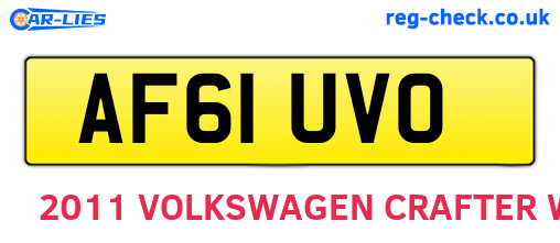 AF61UVO are the vehicle registration plates.