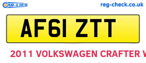 AF61ZTT are the vehicle registration plates.
