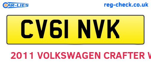 CV61NVK are the vehicle registration plates.